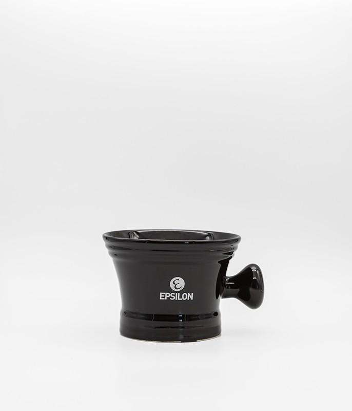 Ceramic Shaving Bowl with Black Epsilon Handle