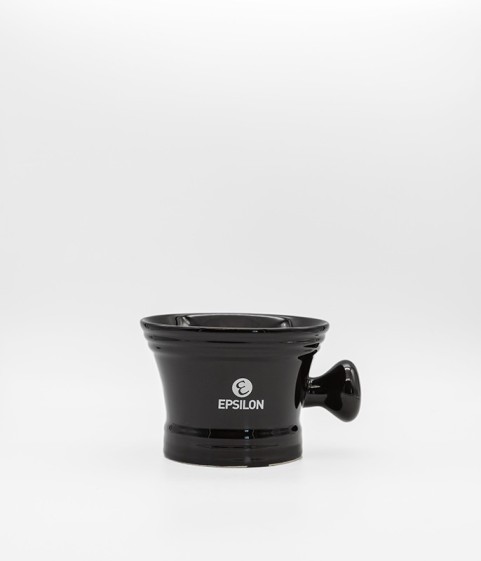 Ceramic Shaving Bowl with Black Epsilon Handle
