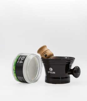 Ceramic Shaving Bowl with Black Epsilon Handle