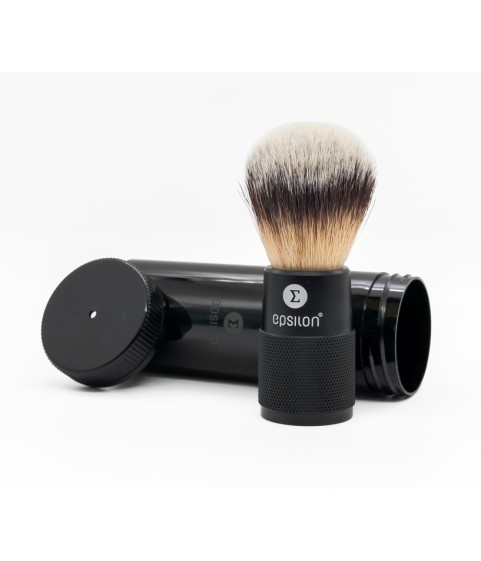 Epsilon Synthetic Shaving Brush Metallic Black Handle 48/24mm