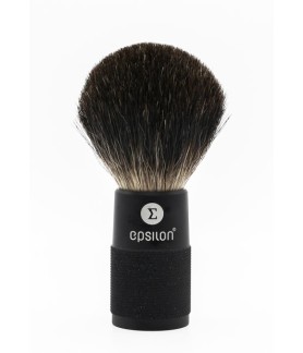 Epsilon Black Badger Shaving Brush Metallic Black Handle 52/22mm
