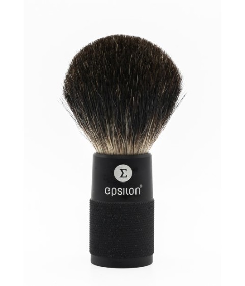 Epsilon Black Badger Shaving Brush Metallic Black Handle 52/22mm
