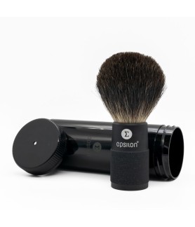 Epsilon Black Badger Shaving Brush Metallic Black Handle 52/22mm