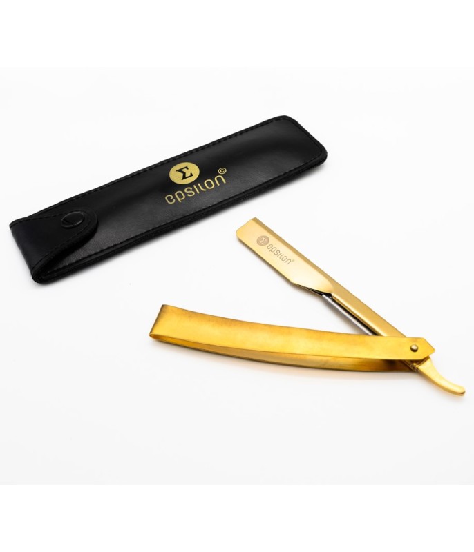 Epsilon Sand Gold Shaving Razor Leather pouch