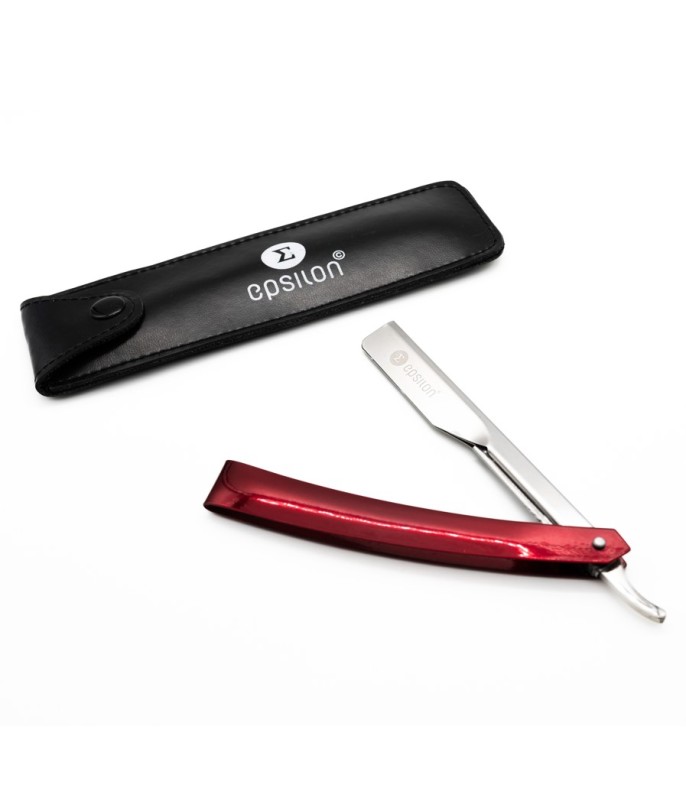 Epsilon Red Shaving Razor Leather Pouch