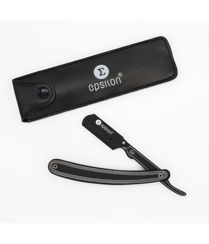 Epsilon Razor Style Black Leather Pouch