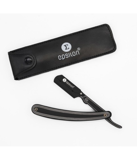 Epsilon Razor Style Black Leather Pouch