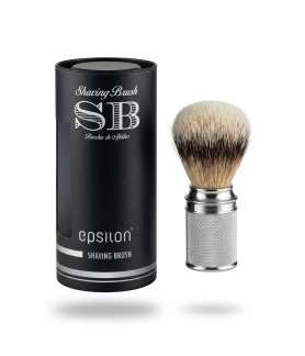 Epsilon Chrome Metallic Handle Shaving Brush Synthetic Hair 50/24mm