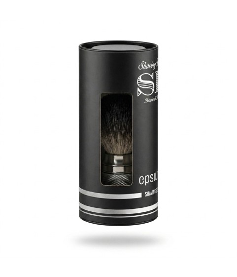 Epsilon Chrome Metallic Handle Shaving Brush Black Badger 54/24mm