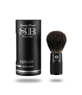 Epsilon Black Badger Shaving Brush Metallic Black Handle 52/22mm