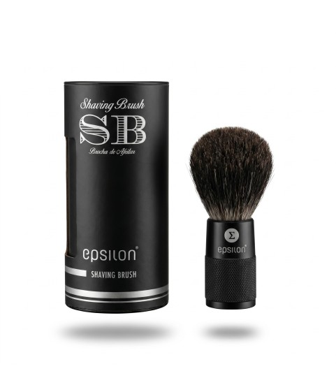 Brocha Afeitar Tejón Negro Epsilon Mango Metálico Negro 52/22mm