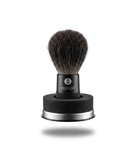 Epsilon Black Badger Shaving Brush Metallic Black Handle 52/22mm