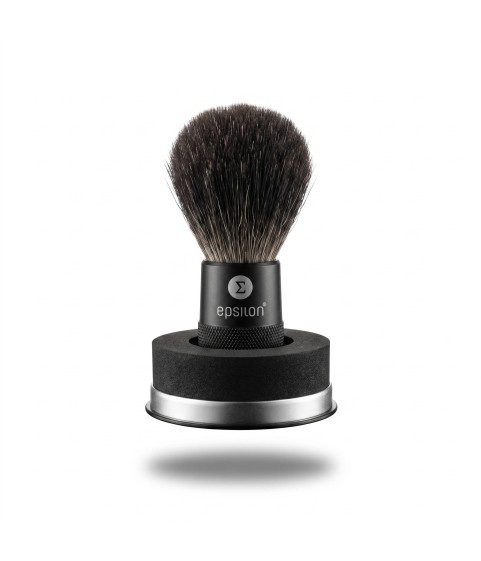 Brocha Afeitar Tejón Negro Epsilon Mango Metálico Negro 52/22mm