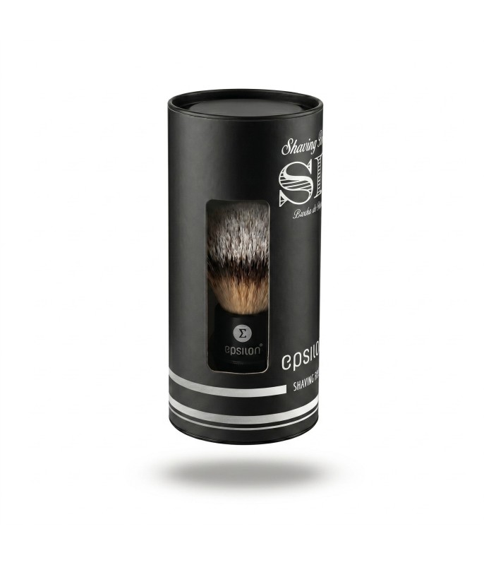 Epsilon Synthetic Shaving Brush Metallic Black Handle 48/24mm