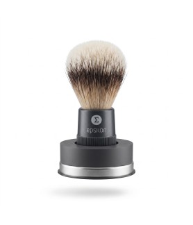 Epsilon Synthetic Shaving Brush Metallic Black Handle 48/24mm
