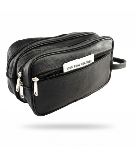 Black Leather Travel Bag S...
