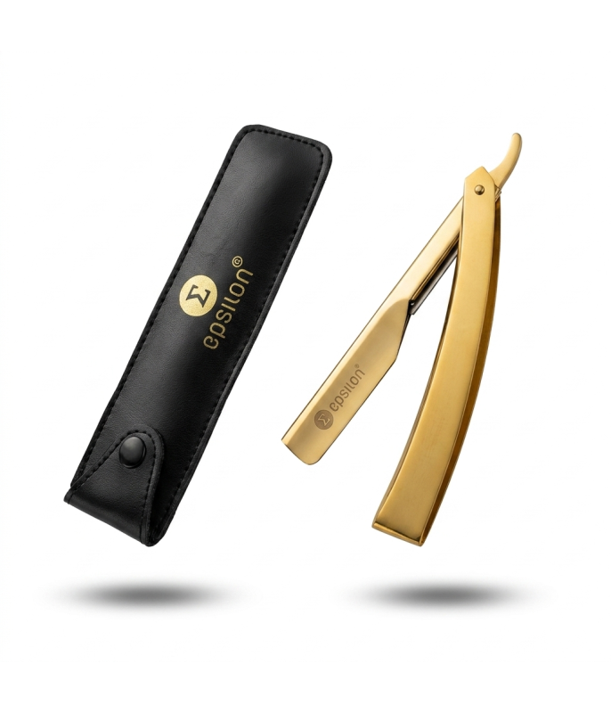 Epsilon Sand Gold Shaving Razor Leather pouch